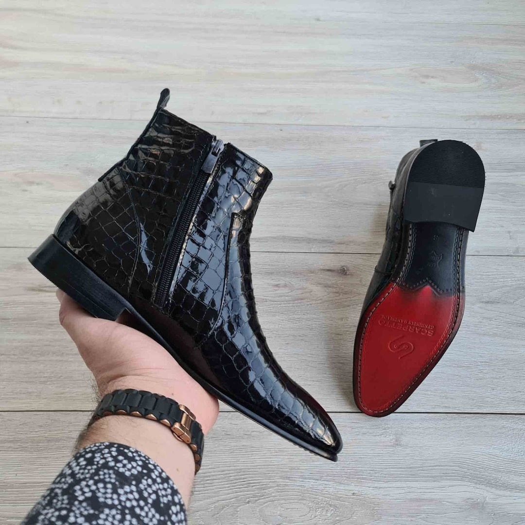chelsea boots croco