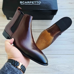 Men&#39;s Chelsea Leather Boots | Full Grain Leather | Zip-UP