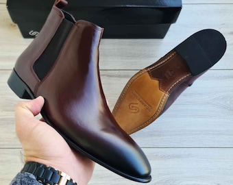 Men's Chelsea Leather Boots | Full Grain Leather | Zip-UP