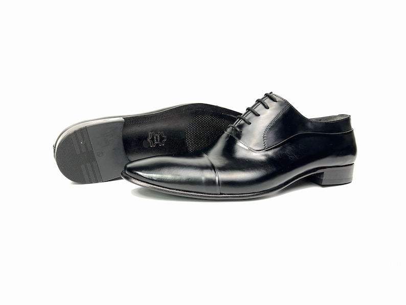 Premium Black Leather Dress Shoes for Men Handmade Mens Genuine Leather Shoes Formal Laceup