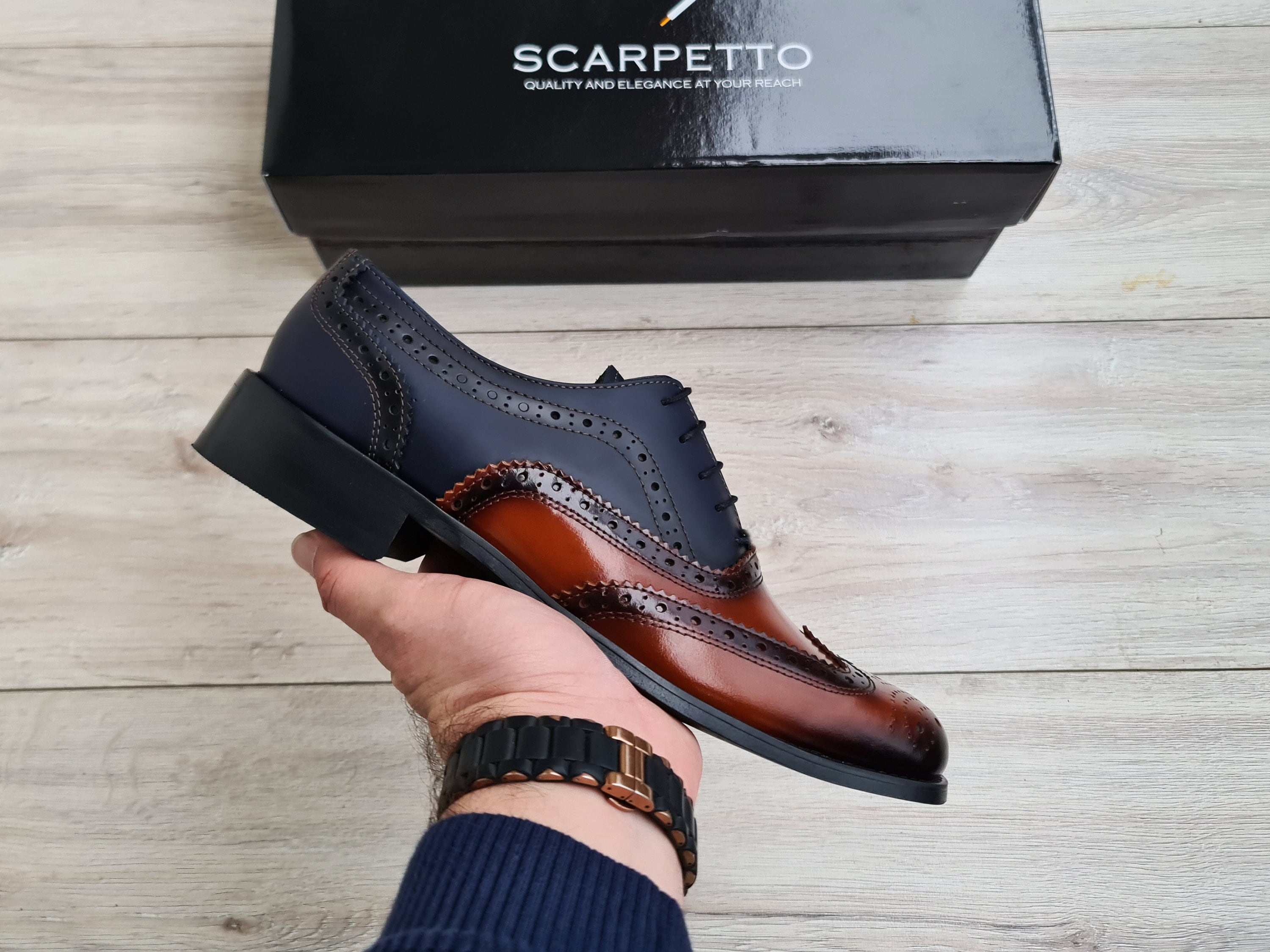 Navy wingtips shop