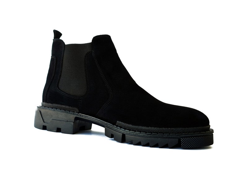 mens black chelsea boots leather
