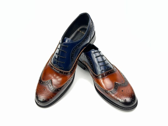 Laoks mens oxford shoes wingtip genuine leather lace up top dress shoes