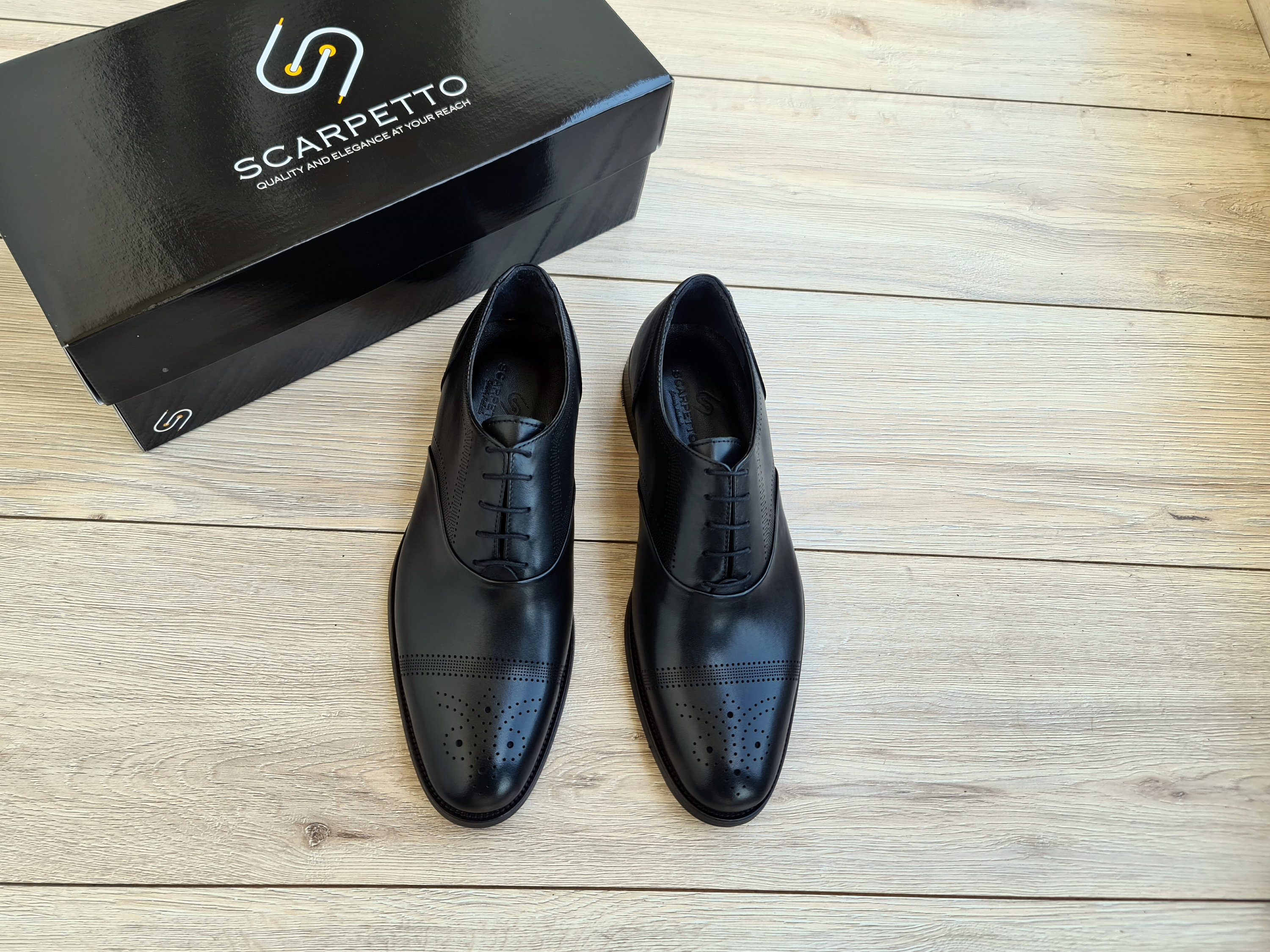 Oxford Leather Dress Shoes With Leather Sole Handmade Mens Genuine Leather Shoes Formal Laceup