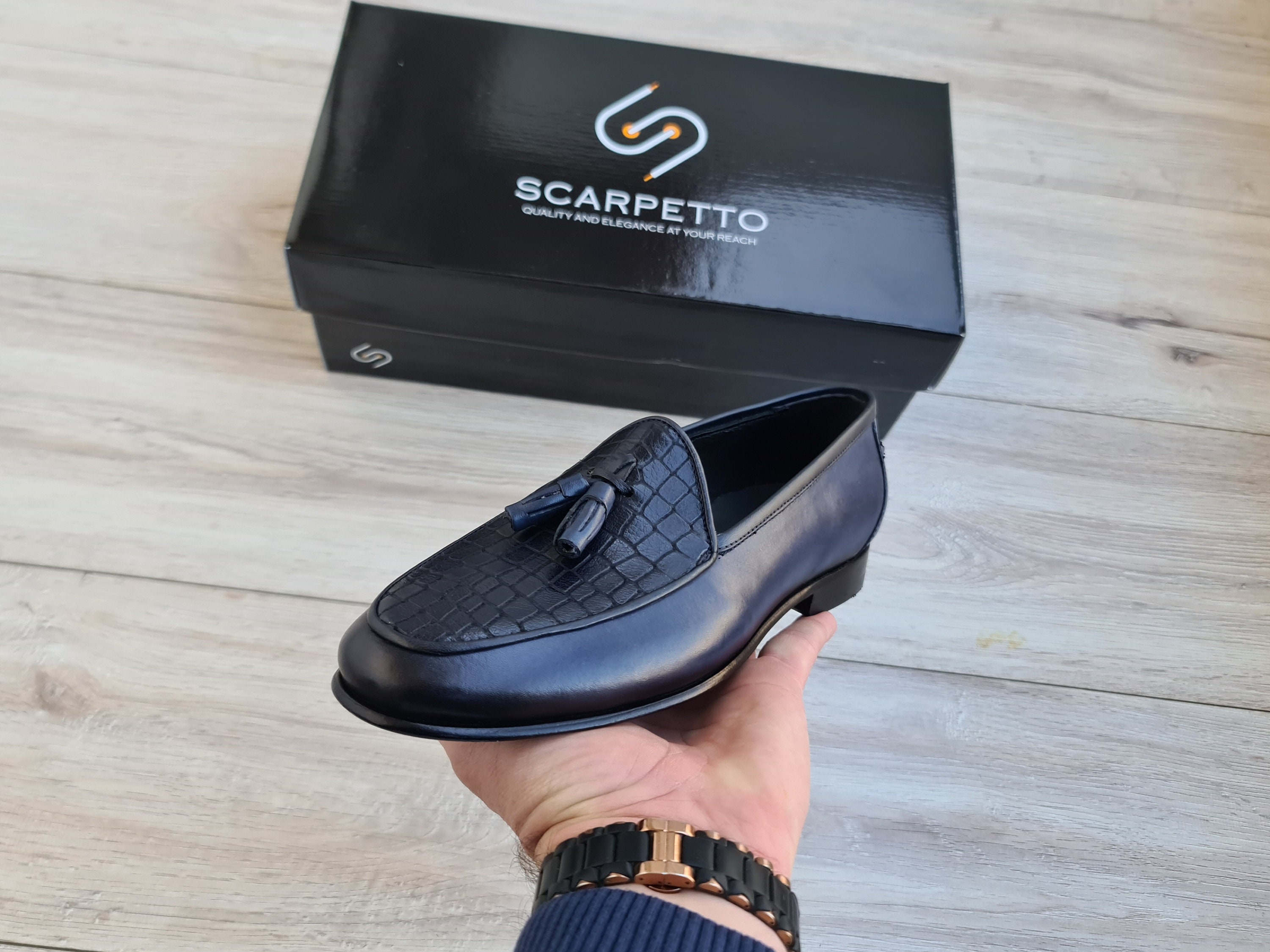 Kabaccha Loafers Mens SZ EU 43.5 US 9.5 BLK Leather Slip On Tassel Casual Shoes Amazon.com | Meijiana Men main image 3