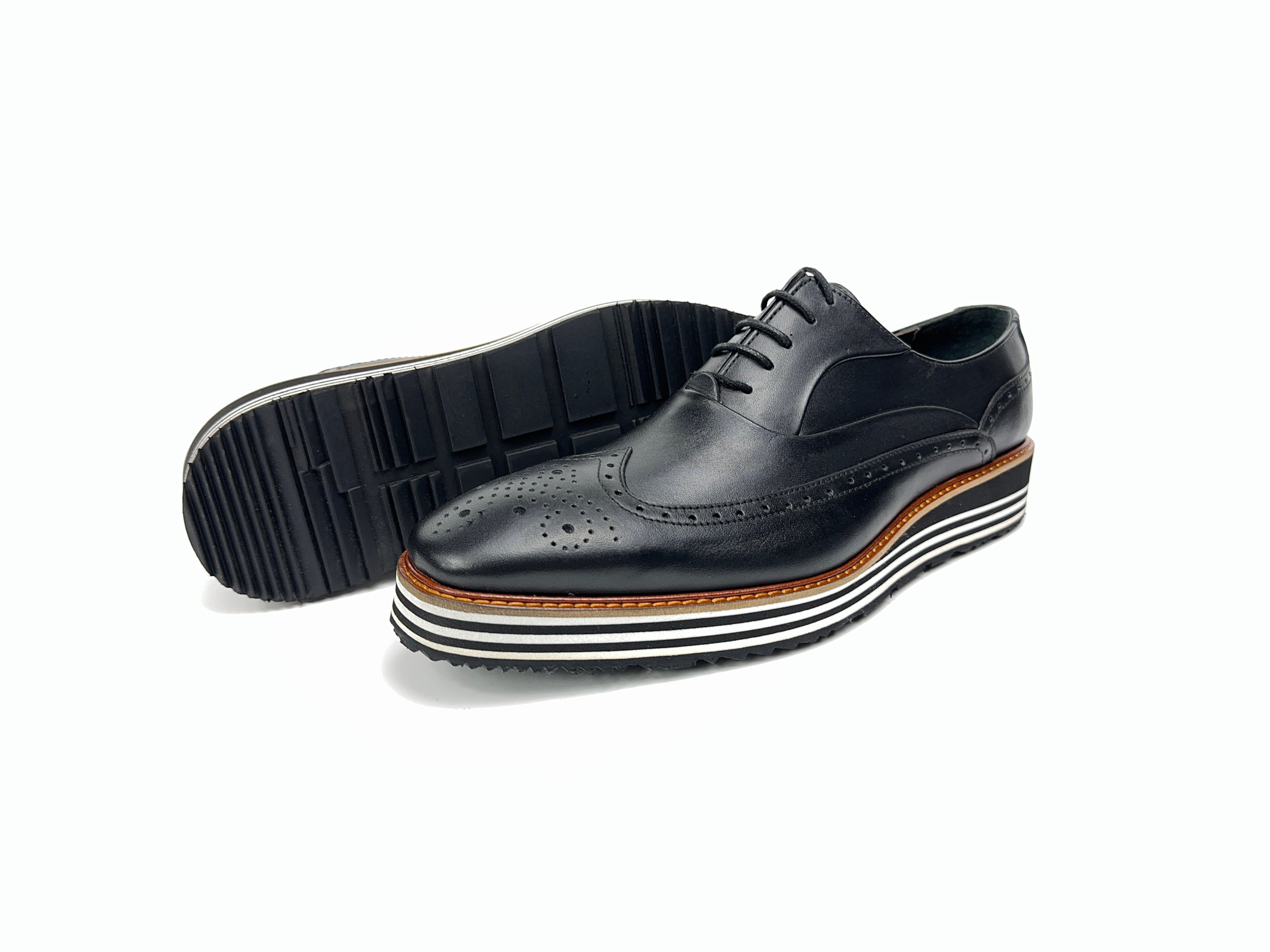 Black Wingtip Antique Bordeaux Leather Dress Shoe Dress Shoe Wingtip Black Antique – Ace Marks main image 2