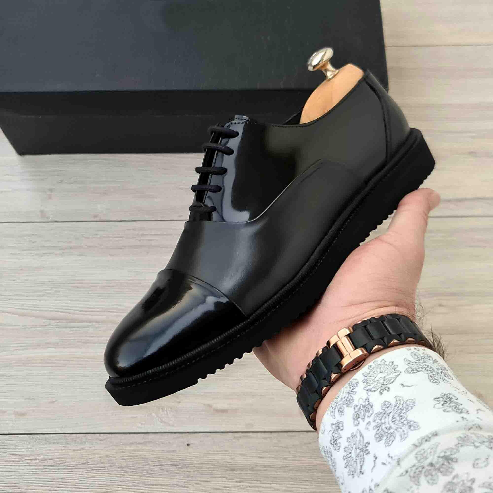 black shoes dress mens Dress Sneakers In Black With Black Outsole main image 0