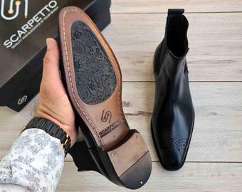 Men's Chelsea Leather Boots | Full Grain Leather
