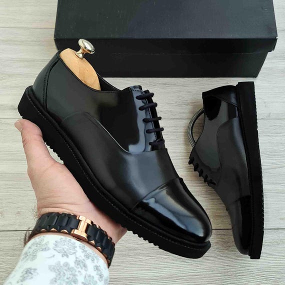 Handmade Black Leather Dress Shoe | Men's Formal Oxford Shoes