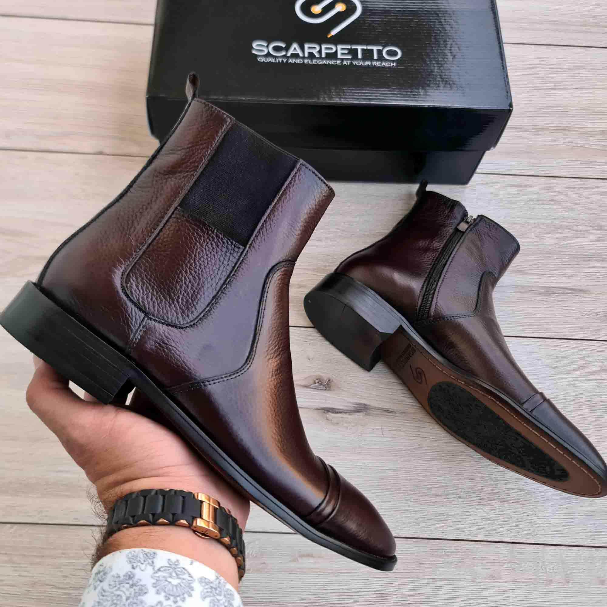 Men's Chelsea Leather Boots | Full Grain Leather - Etsy