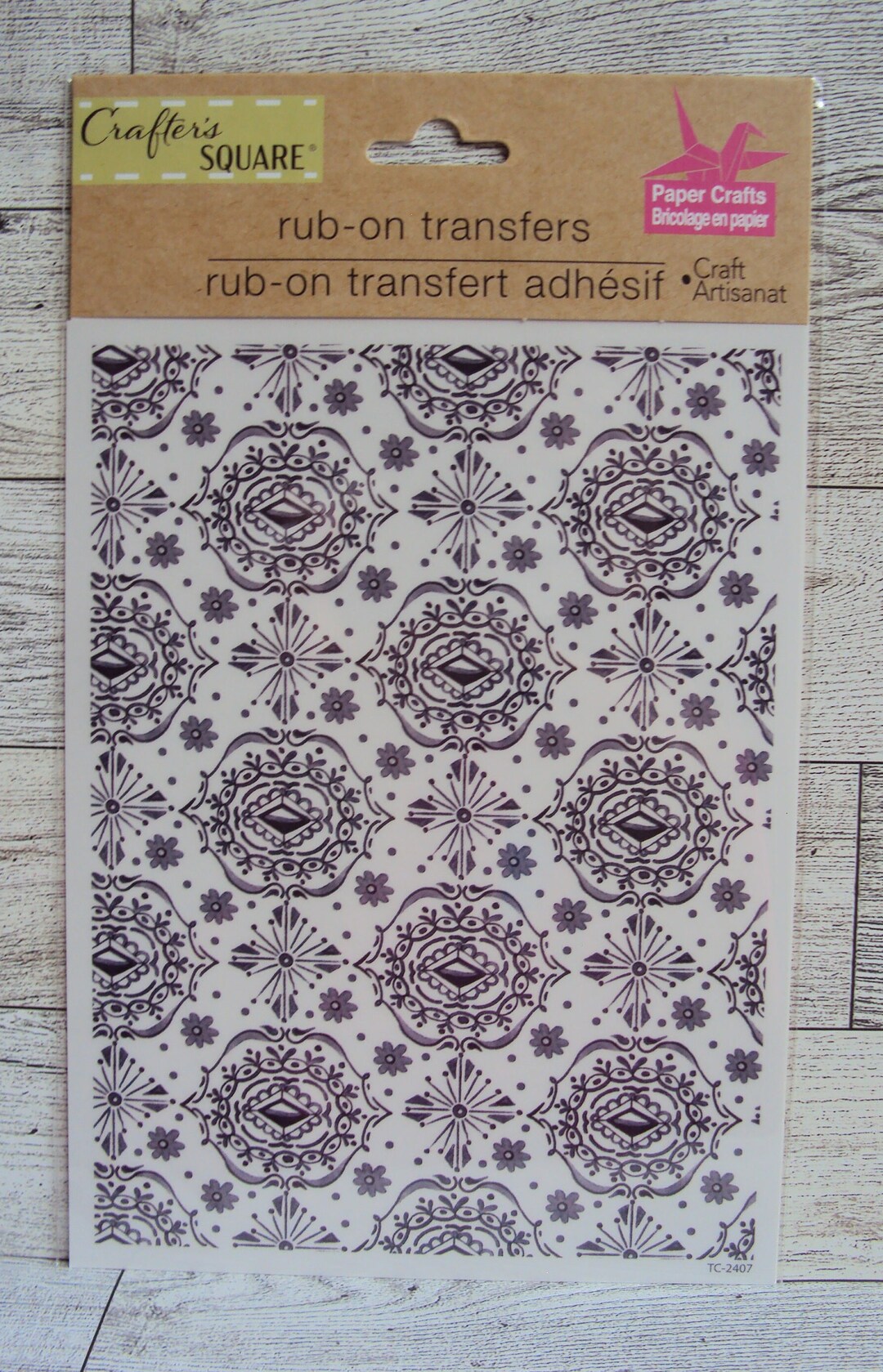 Rub-on Transfers - Light Gray & Black Artisan Style Tile Design ...