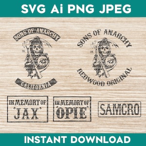 Sons Of Anarchy SVG Pack archivos cortados de alta calidad para diseños cricut y más (Value Bundle)