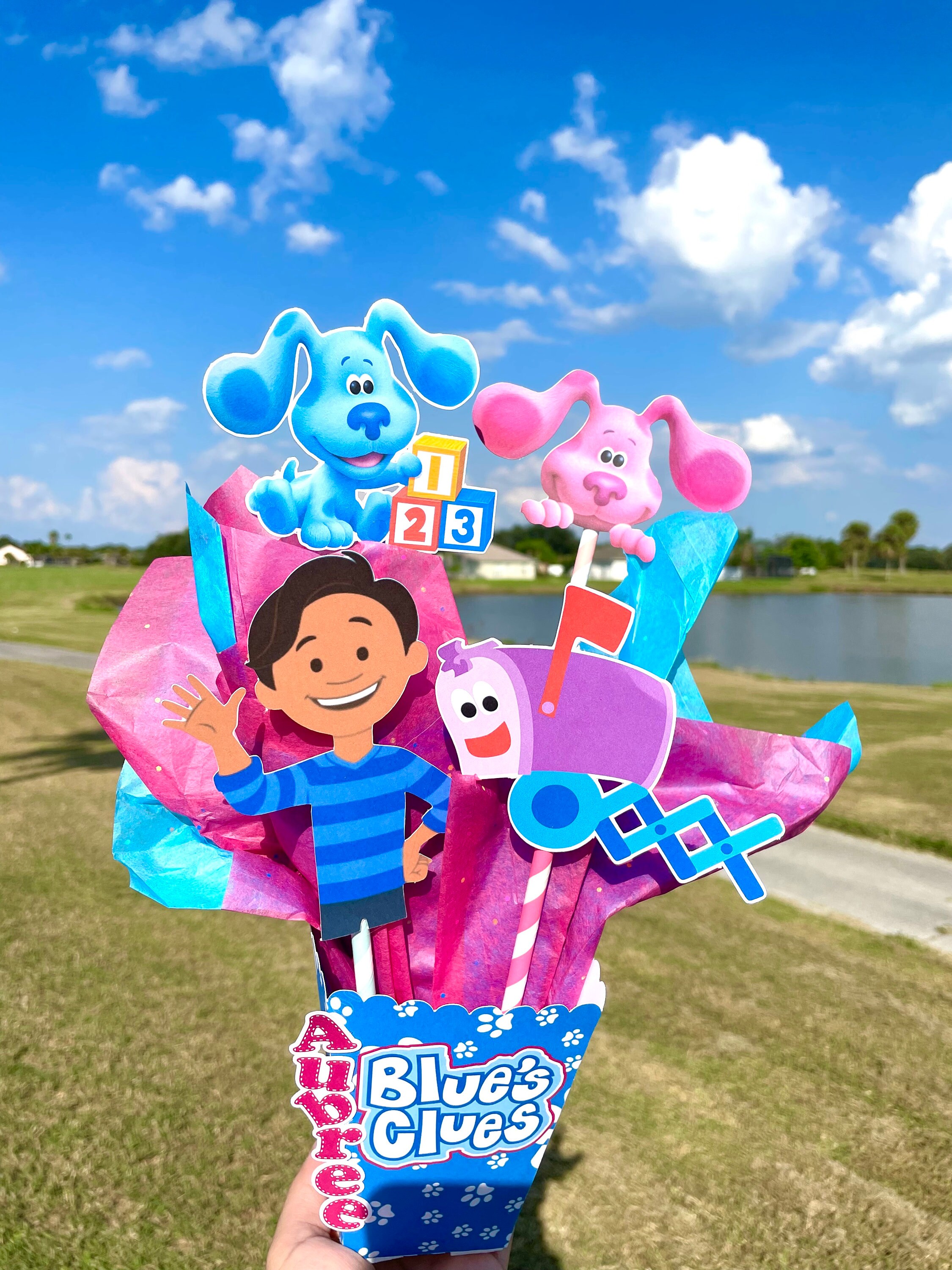 Blues Clues Centerpieces/blues Clues Cups 3D Letters/blues Etsy Hong Kong