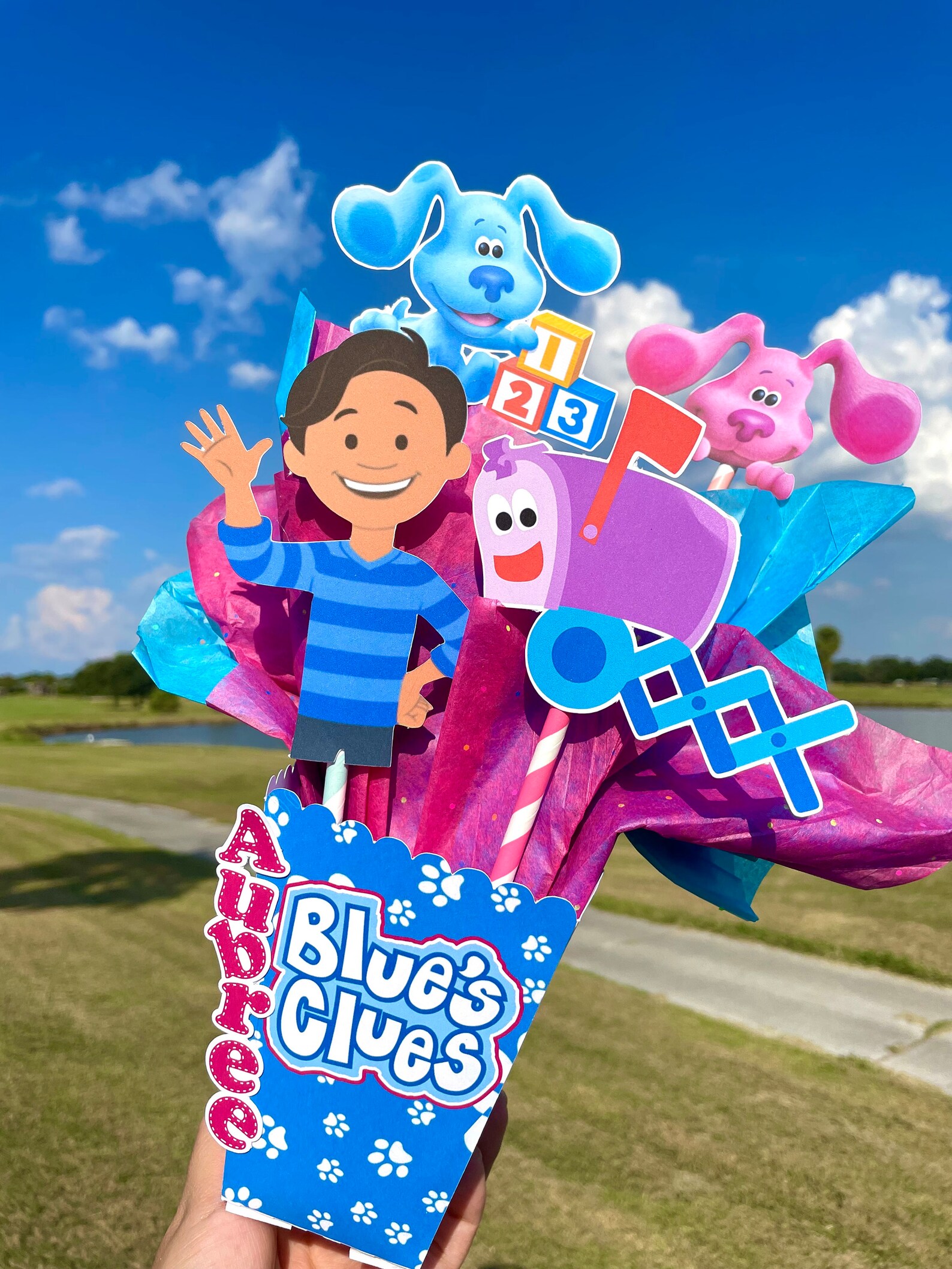 Blues Clues Centerpieces/blues Clues Cups 3D Letters/blues Etsy