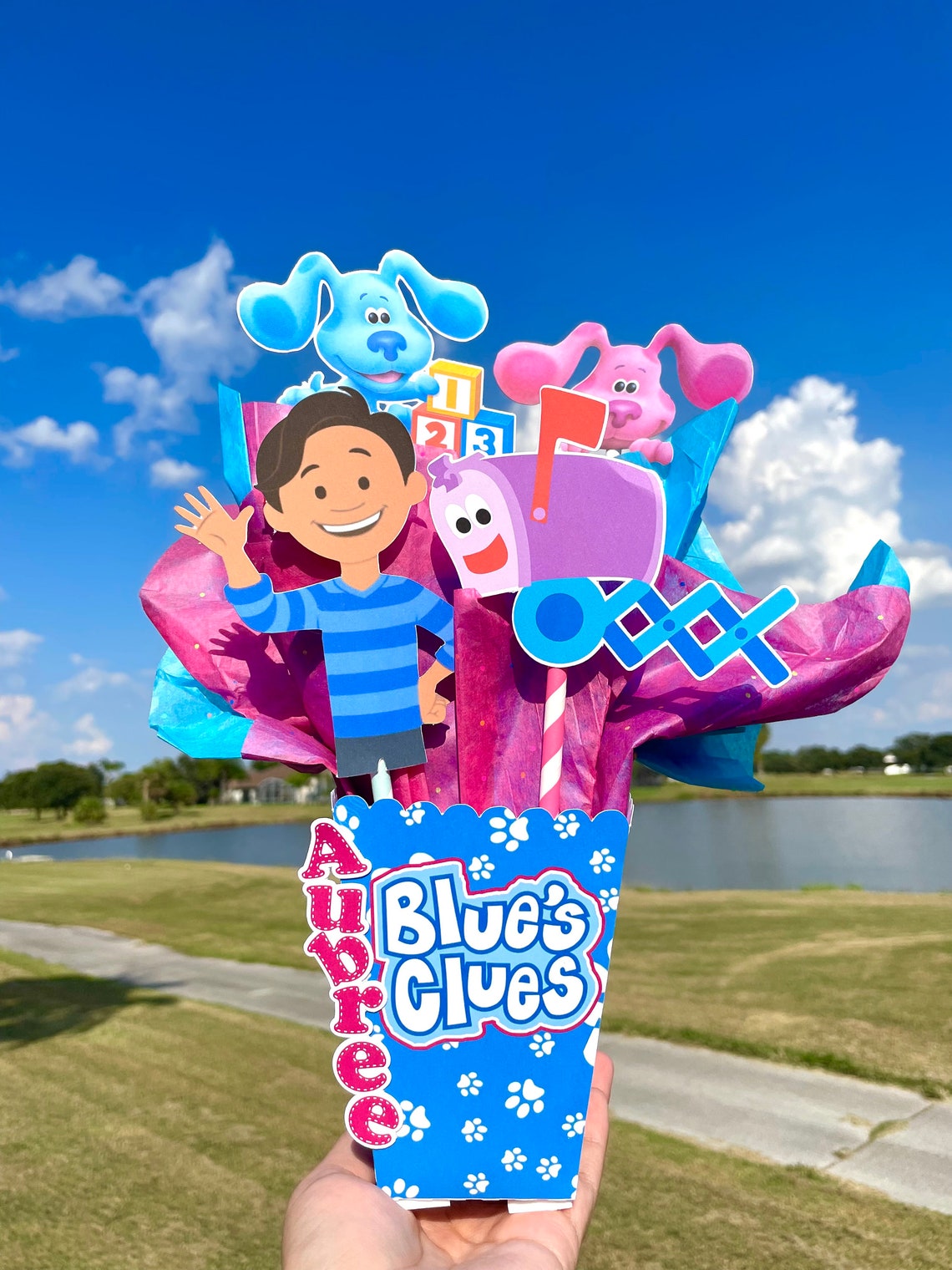 Blues Clues Centerpieces/blues Clues Cups 3D Letters/blues Etsy