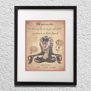 Disney Rafiki | Pastel Quote Print | Lion King | A4 Wall Art | Children's Kids Bedroom | Playroom Nursery Decor | Vintage Inspirational Art