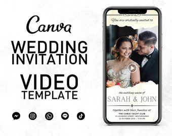 Canva Wedding Invitation Video Template (Digital Download)