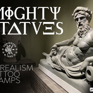 75 High-Resolution Realism Statues Tattoo Stamps | Black & Grey Style | Procreate Tattoo Stencils | Instant Download