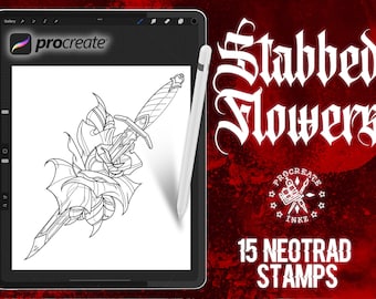High-Resolution Neotraditional Tattoo Stencils | Procreate Tattoo Stamps | Instant Download for Tattoo Artists | Tattoo design