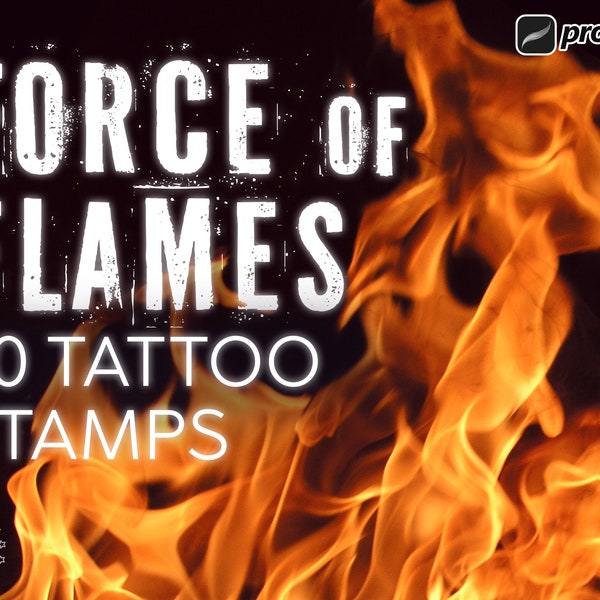 Procreate fire stamps | Fire brush | Tattoo brushes | Procreate brush | Procreate tattoo | Procreate bundle