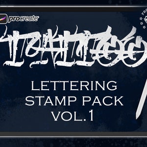 Procreate Tattoo Lettering v1 | Procreate stamps | Tattoo flash | Procreate lettering | Procreate tattoo | Tattoo stencil | Ipad lettering