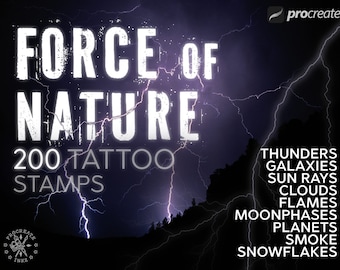 Procreate Force of nature tattoo stamps | Tattoo brushes | Procreate brushes | Procreate bundle | Procreate tattoo | Procreate stamps