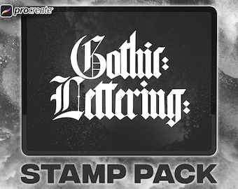100+ Calligraphy Tattoo Letter Stamps | Procreate Alphabet Stencils & Script Brushes | Custom Lettering Digital Bundle for iPad Artists