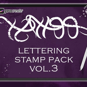 Procreate Tattoo Lettering v3 | Procreate stamps | Procreate brush | Procreate tattoo | Procreate lettering | Tattoo stencil