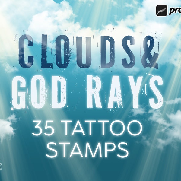 Procreate Clouds and rays  | Clouds brush | Procreate brushes | Procreate bundle | Tattoo brushes | Procreate stamps