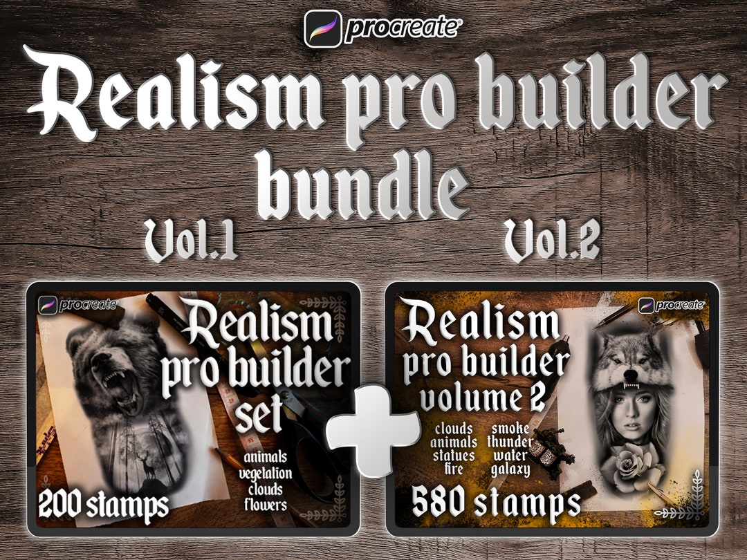 Special Offer 11 Procreate Realism Tattoo Stamps Both Bundles