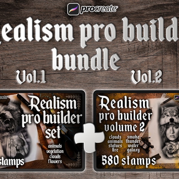 Special Offer 1+1: Procreate Realism tattoo stamps both bundles | Procreate tattoo | Procreate bundle | Tattoo flash | Procreate stencil |