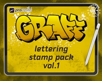 Procreate Graffiti Letters pack | Procreate stamps | Ipad lettering | Procreate lettering | Procreate tattoo | Procreate brush