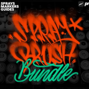 Procreate Spray brush bundle | Procreate brushes | Procreate graffiti | Procreate lettering | Procreate stamps | Procreate bundle