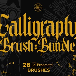 Pinceaux de procréation de calligraphie haute résolution | Lettrage et conception de tatouage | Téléchargement instantané pour les artistes | Lot de tatouages | Procréer des tampons