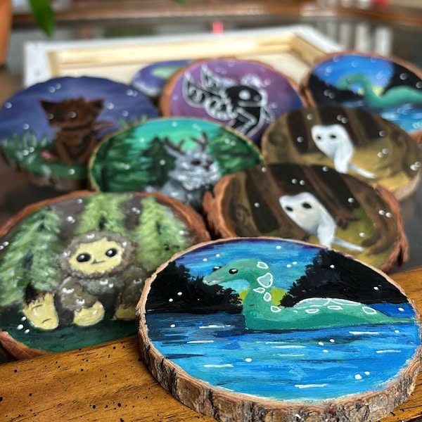 Wooden Cryptid Coasters