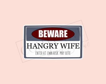 Hangry Beware Sticker Design: Keep Hunger at Bay with a Bold Warning