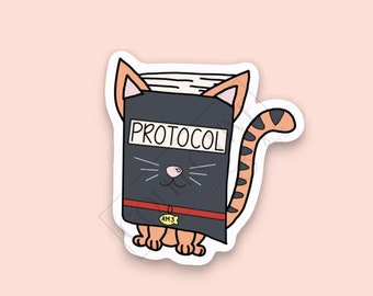 Protocol Office Pet Series, Cat Protocol, Amendment 3, Clinical Research, Clinical Trials, Study Coordinator, Funny Stickers