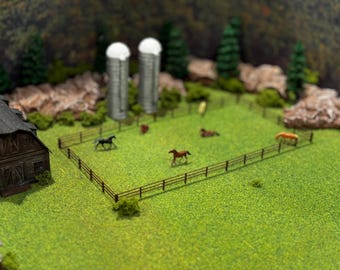 N scale pasture/farm fence Green or Wooden
