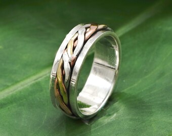 Mens Tri Color Ring - Etsy