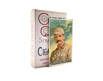 Replica 1888 Gypsy Queen Tobacco Cigarette Pack - King Kelly Baseball Card - Handmade, Replica Rare Vintage Aged Reprint Baseball Cards