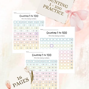 Counting 1 to 100 Worksheets | Preschool Math Practice | Colorful Number Activity Printable