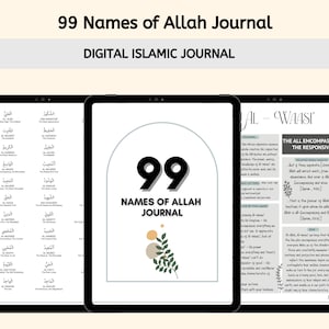 99 Namen von Allah Notizbuch | Islamische Zeitschrift | Muslimischer Digitaler Planer | Planer für Muslime