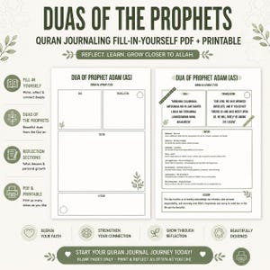 Quran Journaling – Duas of the Prophets (Fill-In-Yourself Printable)
