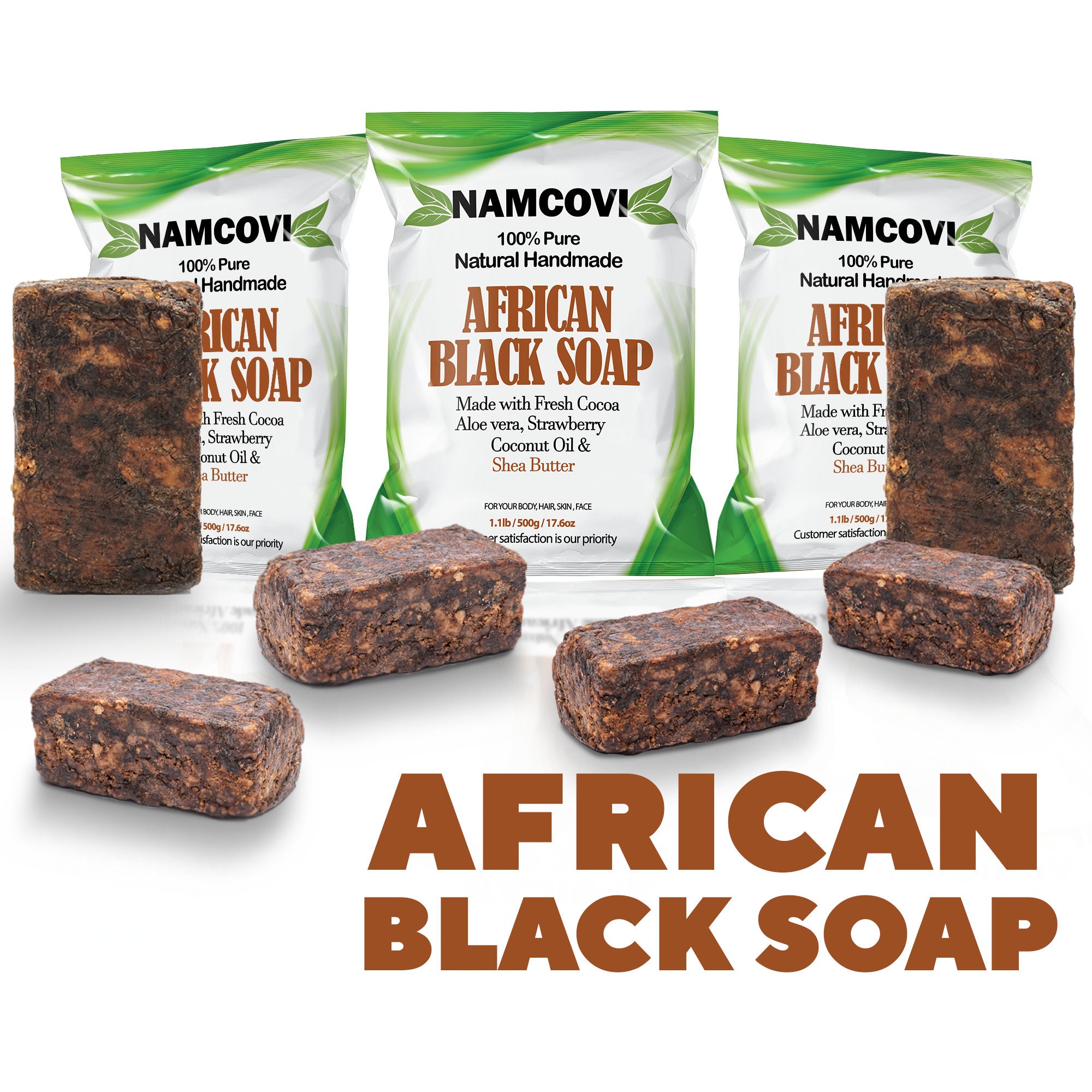 African Black Soap 25 Packs Big Bar Black Soap Total of 27.5 Pounds Raw