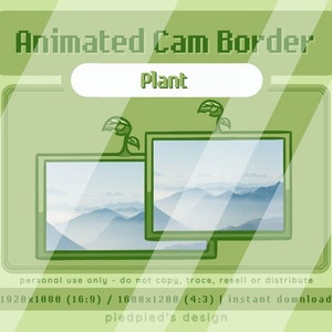 Animated Plant Camera Border Twitch Streaming Overlay Wiggling Leaf