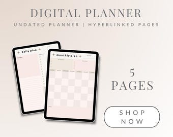 Digital Planner | All in One Planner | Daily, Weekly, Monthly, Quarterly | Canva Planner | Customizable Planner