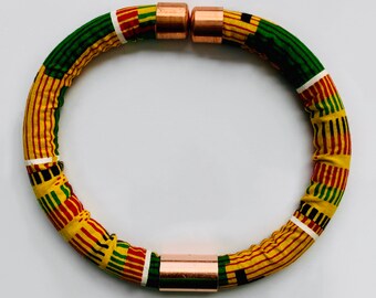 African Kente Cloth Textile Necklace 