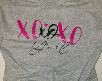 XOxoXO Y'all / pink and black letters / love /
