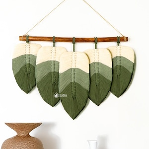 Macrame Palm Leaf Wall Hanging: Boho Beaded Yarn Decor