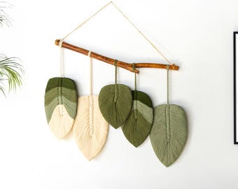 Macrame Leaf Wall Hanging: Modern Farmhouse Bedroom Decor